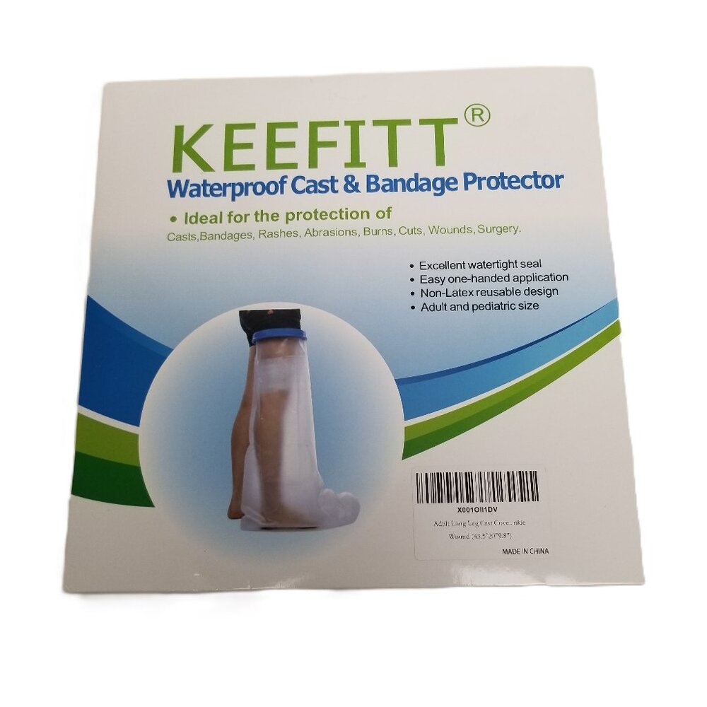 Keefitt Waterproof Cast Bandage Protector Adult Long Leg Wound Cover Shower